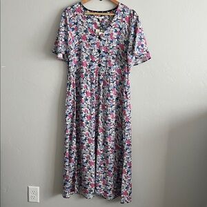 Barbour Willowherb Flutter-Sleeve Midi-Dress